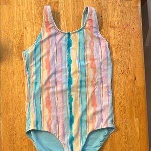 Athleta Girl size 14 Striped Multicolor Swimsuit
